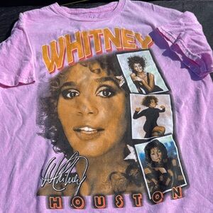 Whitney Houston Graphic Crewneck Tee - Pink